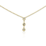 14K Yellow Gold Diamond Pendant Necklace // 16" // New
