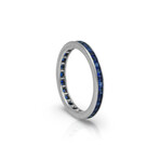 14K White Gold Sapphire Band Ring // Ring Size: 6.5 // Pre-Owned
