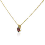 14K Yellow Gold Oval-Cut Garnet Necklace // 18" // New