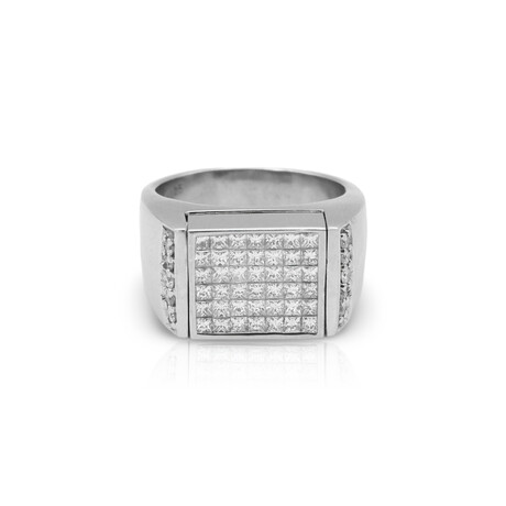 14K White Gold Diamond + Black Diamond Flip Ring // Ring Size: 9.5 // Pre-Owned