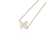 14K Yellow Gold Diamond Butterfly Adjustable Bracelet // Appx. 6.5" // New