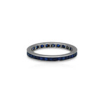 14K White Gold Sapphire Band Ring // Ring Size: 6.5 // Pre-Owned