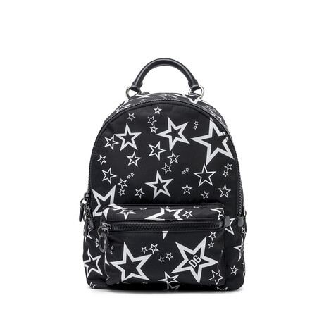 Dolce & Gabbana // Nylon + Leather Star Backpack // Black + White // New