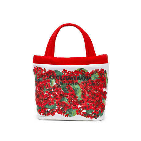 Dolce & Gabbana // Terry Cotton Floral Tote // Red + White // New