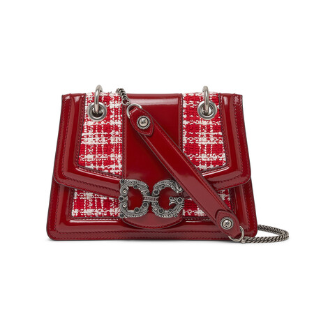 Dolce & Gabbana // Patent Leather Shoulder Bag // Red + White // New