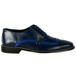Youth // Men's Leather Brogue Oxford Lace-Up Dress Shoes // Navy (US: 9.5)