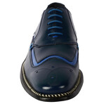 Youth // Men's Leather Brogue Oxford Lace-Up Dress Shoes // Navy (US: 12)