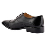 Suave  // Men's Leather Oxford Lace-Up Dress Shoes // Black (US: 10.5)