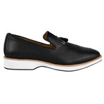 Denis // Men's Knitted Upper Tassel Slip-On Loafers // Black (US: 12)