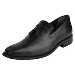 Men's Leather Tassel Slip-On Loafer Shoes // Black (US: 8.5)