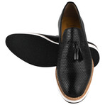 Denis // Men's Knitted Upper Tassel Slip-On Loafers // Black (US: 12)