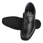 Men's Leather Tassel Slip-On Loafer Shoes // Black (US: 10)