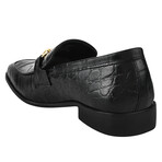 Doblin // Men's Genuine Leather Buckle Slip-On Loafer Shoes // Crocodile Pattern // Black (US: 9.5)