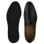 Denis // Men's Knitted Upper Tassel Slip-On Loafers // Black (US: 9.5)