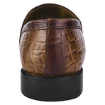 Doblin // Men's Genuine Leather Buckle Slip-On Loafer Shoes // Crocodile Pattern // Cognac (US: 11)