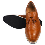 Denis // Men's Knitted Upper Tassel Slip-On Loafers // Tan (US: 10.5)