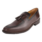 Men's Leather Tassel Slip-On Loafer Shoes // Brown (US: 9.5)