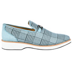 Megaball // Men's Textile-Printed Buckle Slip-On Casual Shoes // Blue (US: 10.5)