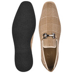 Megaball // Men's Textile-Printed Buckle Slip-On Casual Shoes // Sand (US: 9.5)