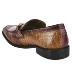 Doblin // Men's Genuine Leather Buckle Slip-On Loafer Shoes // Crocodile Pattern // Cognac (US: 12)