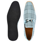 Megaball // Men's Textile-Printed Buckle Slip-On Casual Shoes // Blue (US: 10)