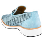 Megaball // Men's Textile-Printed Buckle Slip-On Casual Shoes // Blue (US: 10.5)