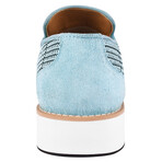 Megaball // Men's Textile-Printed Buckle Slip-On Casual Shoes // Blue (US: 9.5)