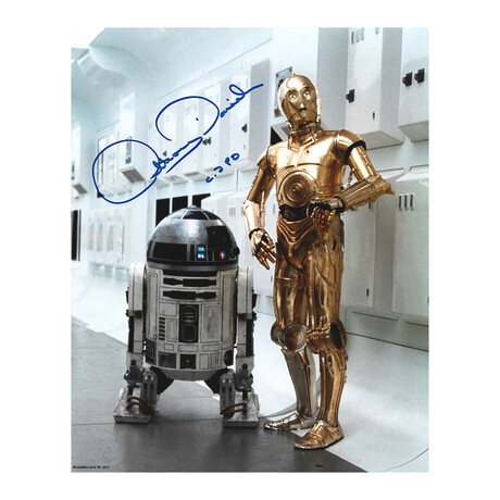 Anthony Daniels Autographed Star Wars  Photo with R2-D2