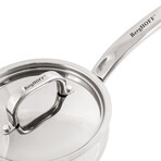 Essentials Belly Shape 18/10 Stainless Steel 1.5Qt. Sauce Pan, 6.25", Metal Lid