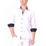 Contrast Dreamy Long Sleeve Shirt // White (M)