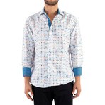 Mini Multi Squares Long Sleeve Shirt // Blue (2XL)