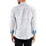 Mini Multi Squares Long Sleeve Shirt // Blue (S)