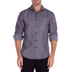 Checkered Long Sleeve Shirt // Black (XL)
