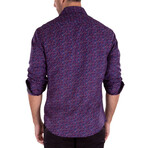 Colorful Mini Dots Long Sleeve Shirt // Navy (XL)