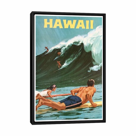 Hawaii: Surfing by Unknown Artist (26"H x 18"W x 1.5"D)