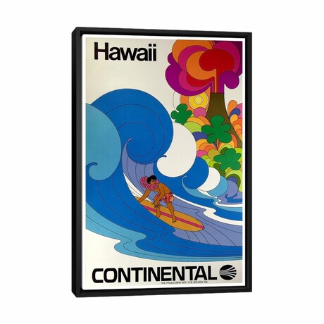 Hawaii - Continental Airlines II by Unknown Artist (26"H x 18"W x 1.5"D)