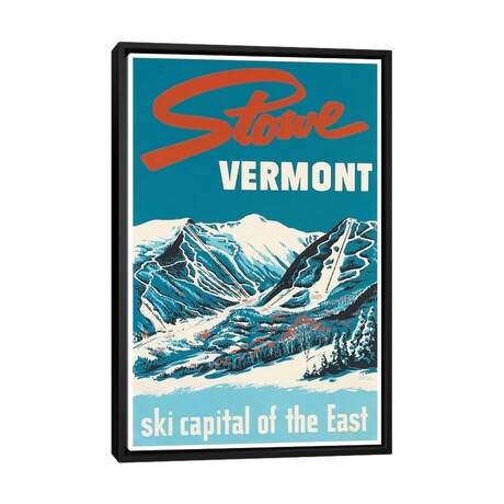 Stowe, Vermont: Ski Capital Of The East by Unknown Artist (26"H x 18"W x 1.5"D)