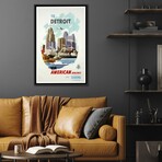American Airlines And Sabena To Detroit by Unknown Artist (26"H x 18"W x 1.5"D)