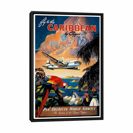Fly To The Caribbean by Unknown Artist (26"H x 18"W x 1.5"D)