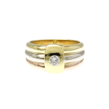 Cartier // 18k Rose Gold + 18k White Gold + 18k Yellow Gold Three Color Diamond Ring // Ring Size: 5.25 // Store Display