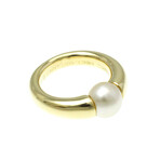 Cartier // 18k Yellow Gold Pearl Ring // Ring Size: 5.25 // Store Display