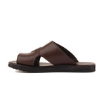 Men's Leather Outdoor Slippers // Medium Brown (Euro: 43)