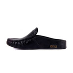 Men's Leather Home Slippers // Black (Euro: 45)