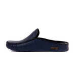 Men's Leather Home Slippers // Navy Blue (Euro: 40)