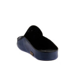Men's Leather Home Slippers // Navy Blue + Anchor (Euro: 44)