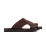 Men's Leather Outdoor Slippers // Medium Brown (Euro: 45)
