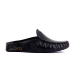 Men's Leather Home Slippers // Black (Euro: 42)