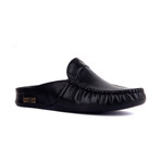Men's Leather Home Slippers // Black (Euro: 43)