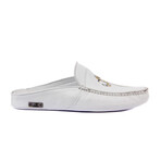 Men's Leather Home Slippers // White + Anchor (Euro: 44)