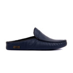 Men's Leather Home Slippers // Navy Blue (Euro: 45)
